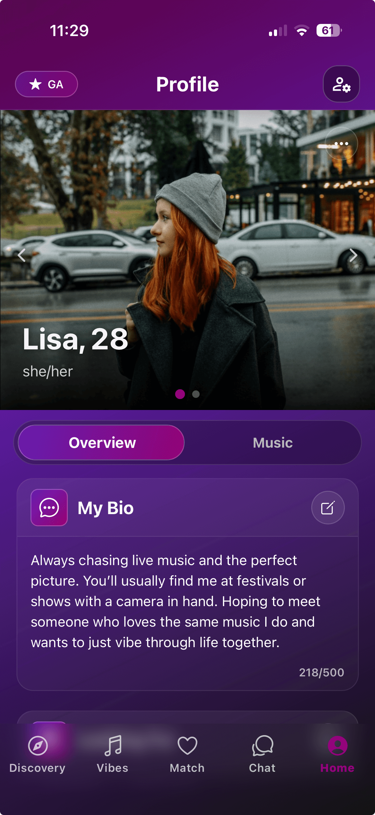 App Profile Screen
